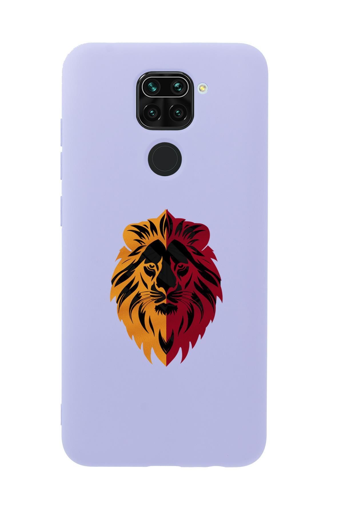 mooodcase Xiaomi Redmi Note 9 Uyumlu Sarı Kırmızı Aslan Desenli Premium Silikonlu Telefon Kılıfı