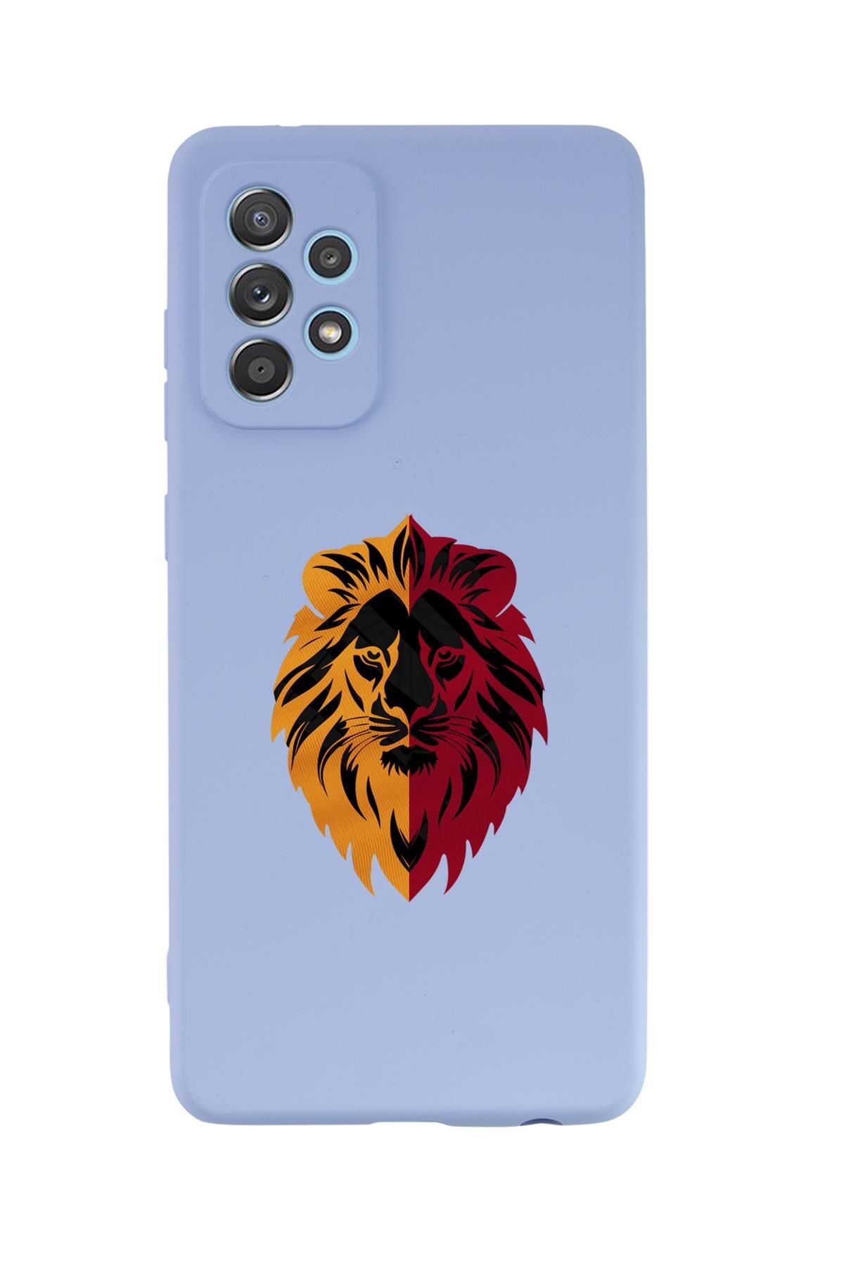 mooodcase Samsung A53 Uyumlu Sarı Kırmızı Aslan Desenli Premium Silikonlu Telefon Kılıfı