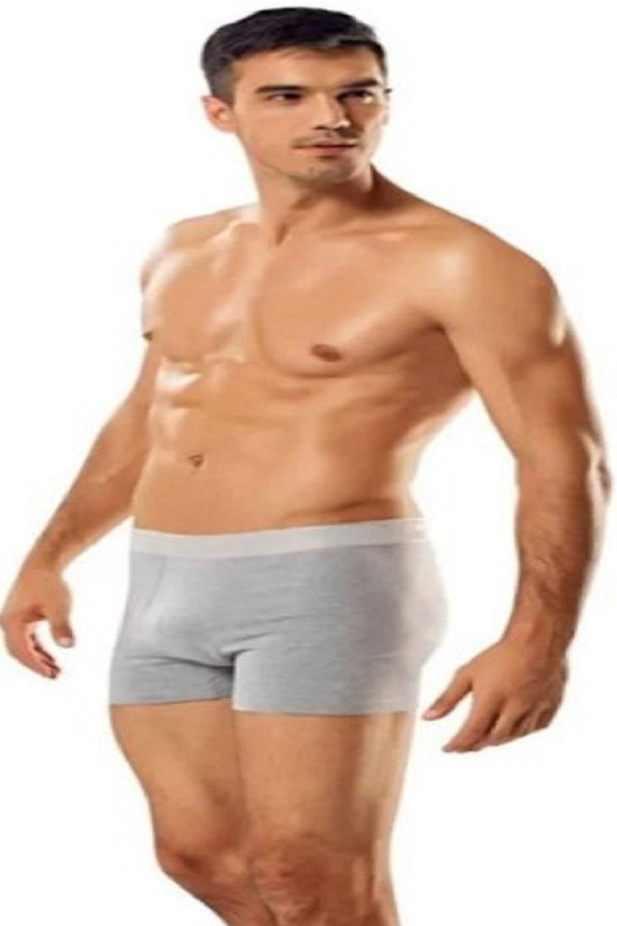 başaranoğlu 6 Adet Erkek Likralı Elastan Boxer Gri Renk // 6 Adet