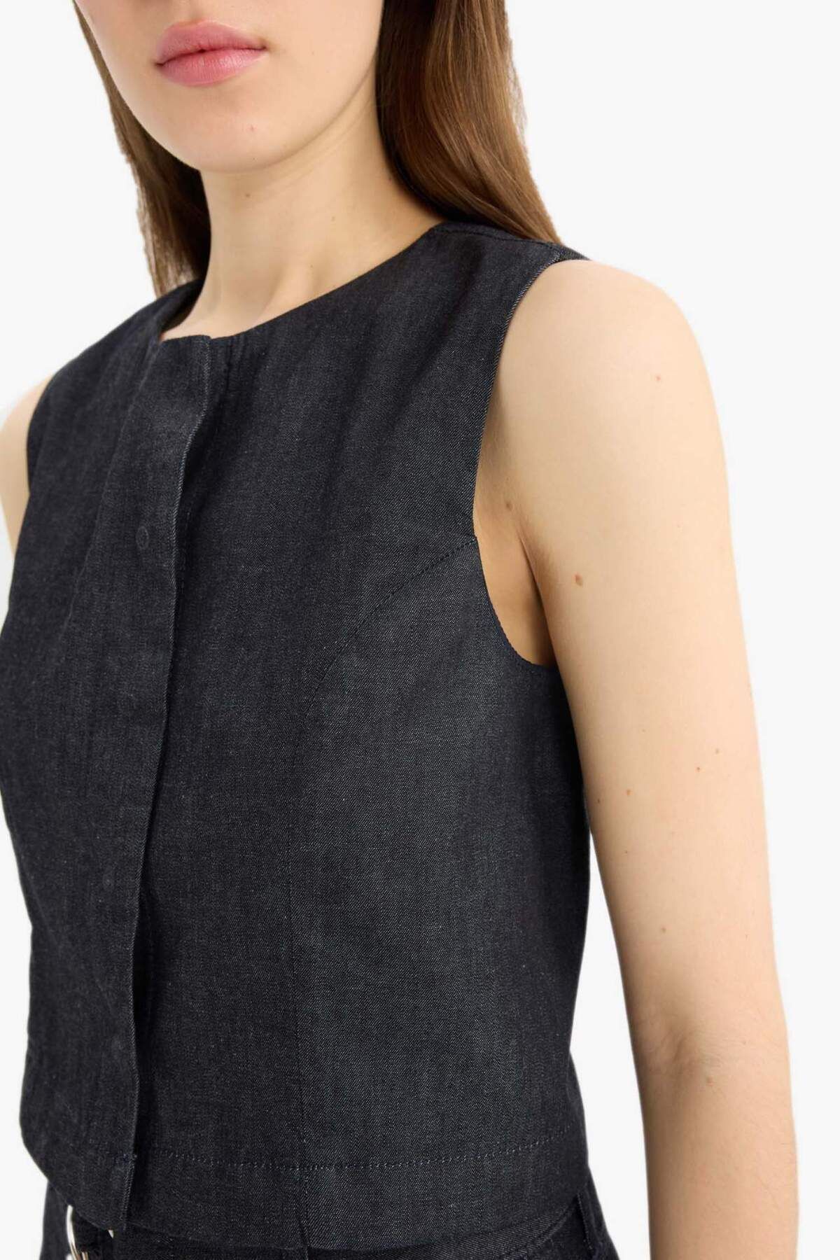 DeFacto-Soft Jean Vest E5798Ax25Sp 6