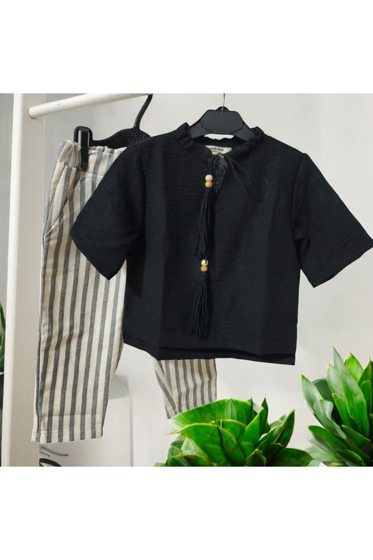 LLUVİA KIDSS AMOR KETEN BLUZ PANTOLON TAKIM