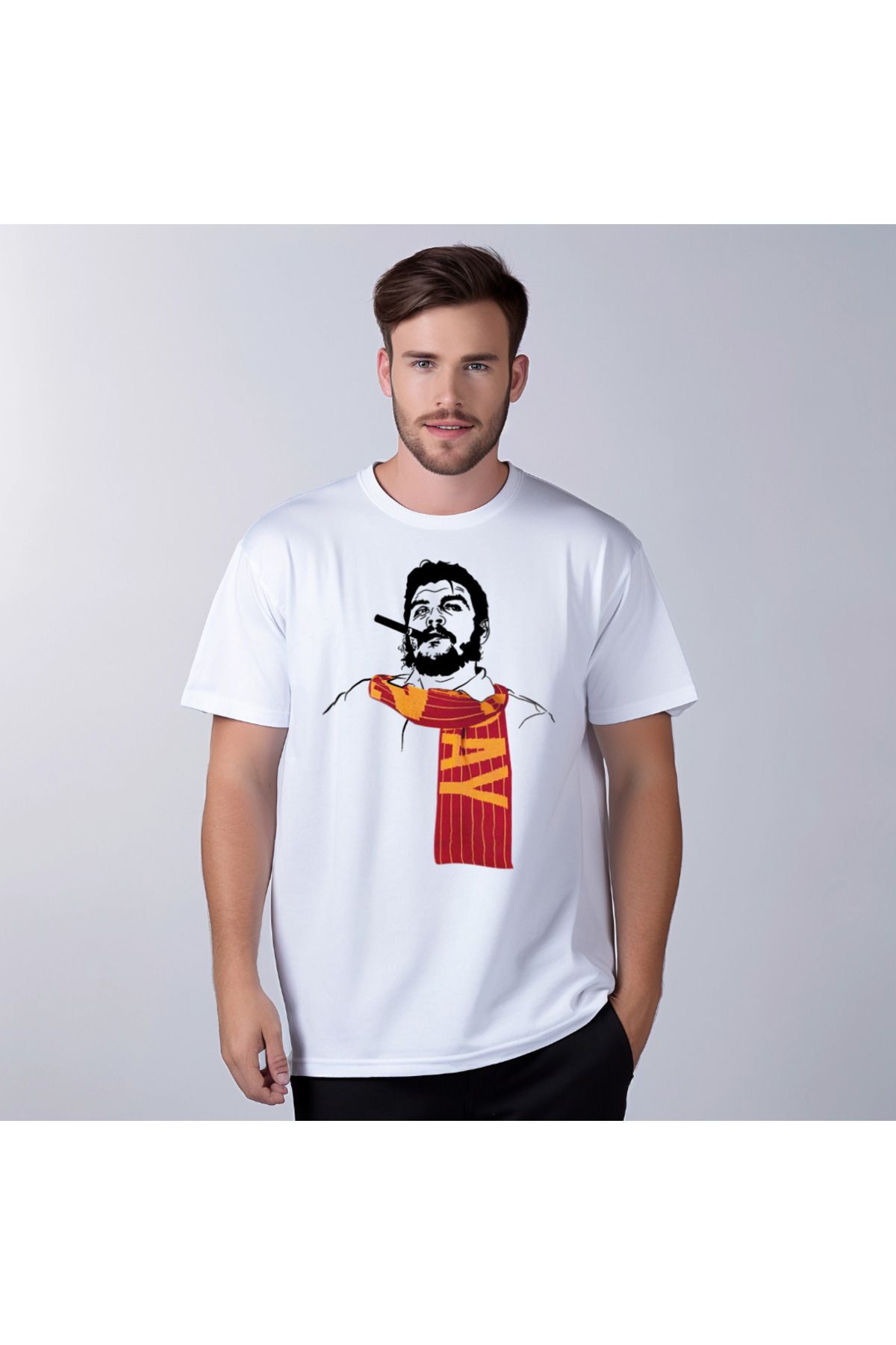 Gala Stile Che Guevara Özel Tasarım Sarı Kırmızı Taraftar Erkek Tişört