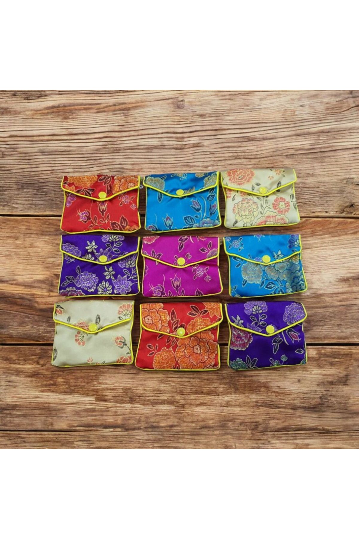 Handmade Nakış Desenli Fermuarlı Cüzdan