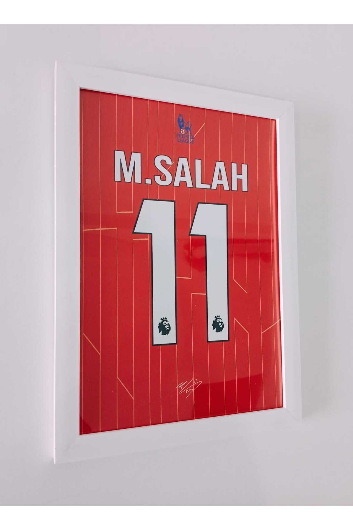 Erdizayn 21x30 cm Muhammed Salah Forma Tasarımlı Poster Tablo 1 mm Şeffaf PVC Korumalı Çerçeveli Tablo