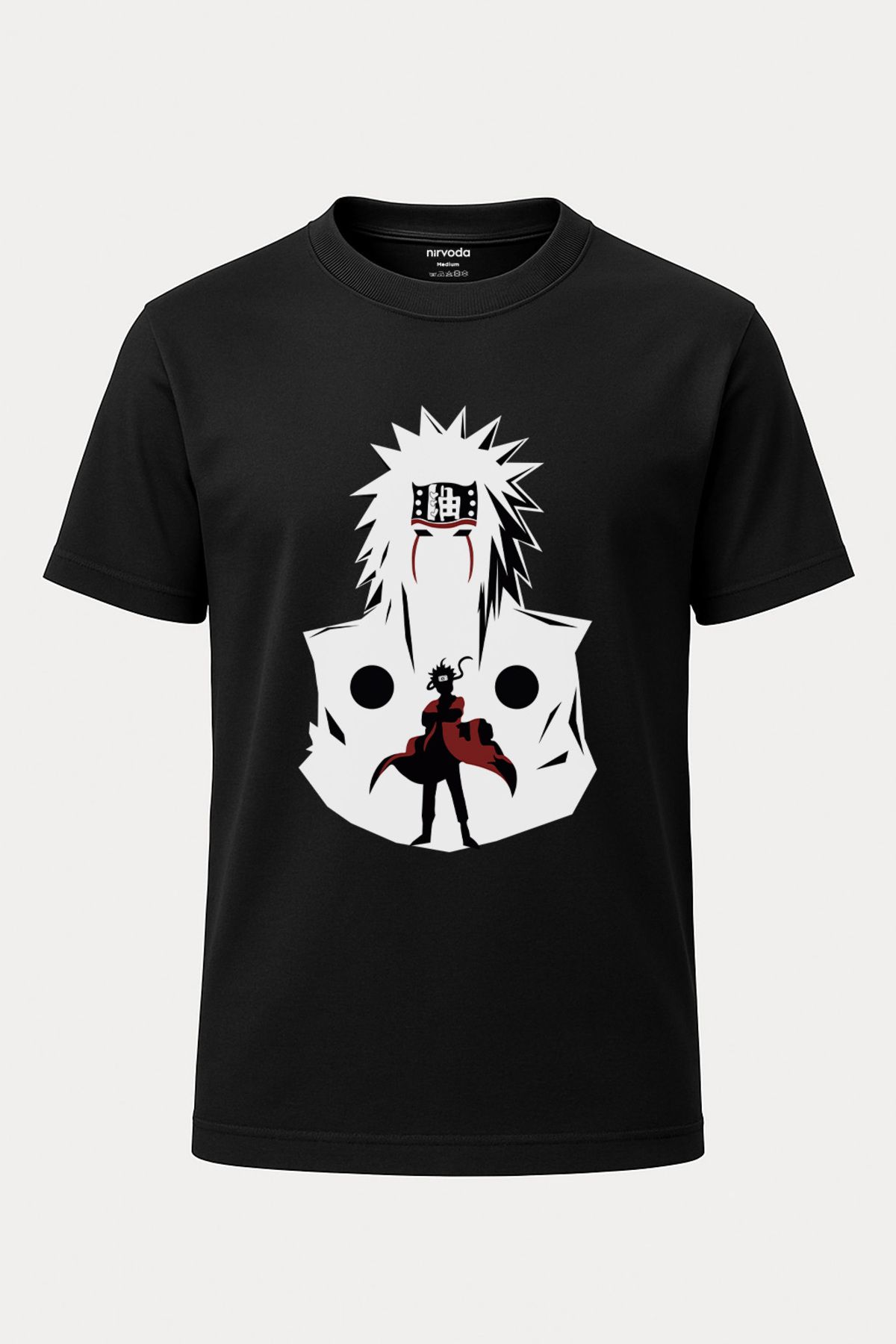 nirvoda Unisex Japon Naruto Poster Tişört - Siyah Anime T-shirt