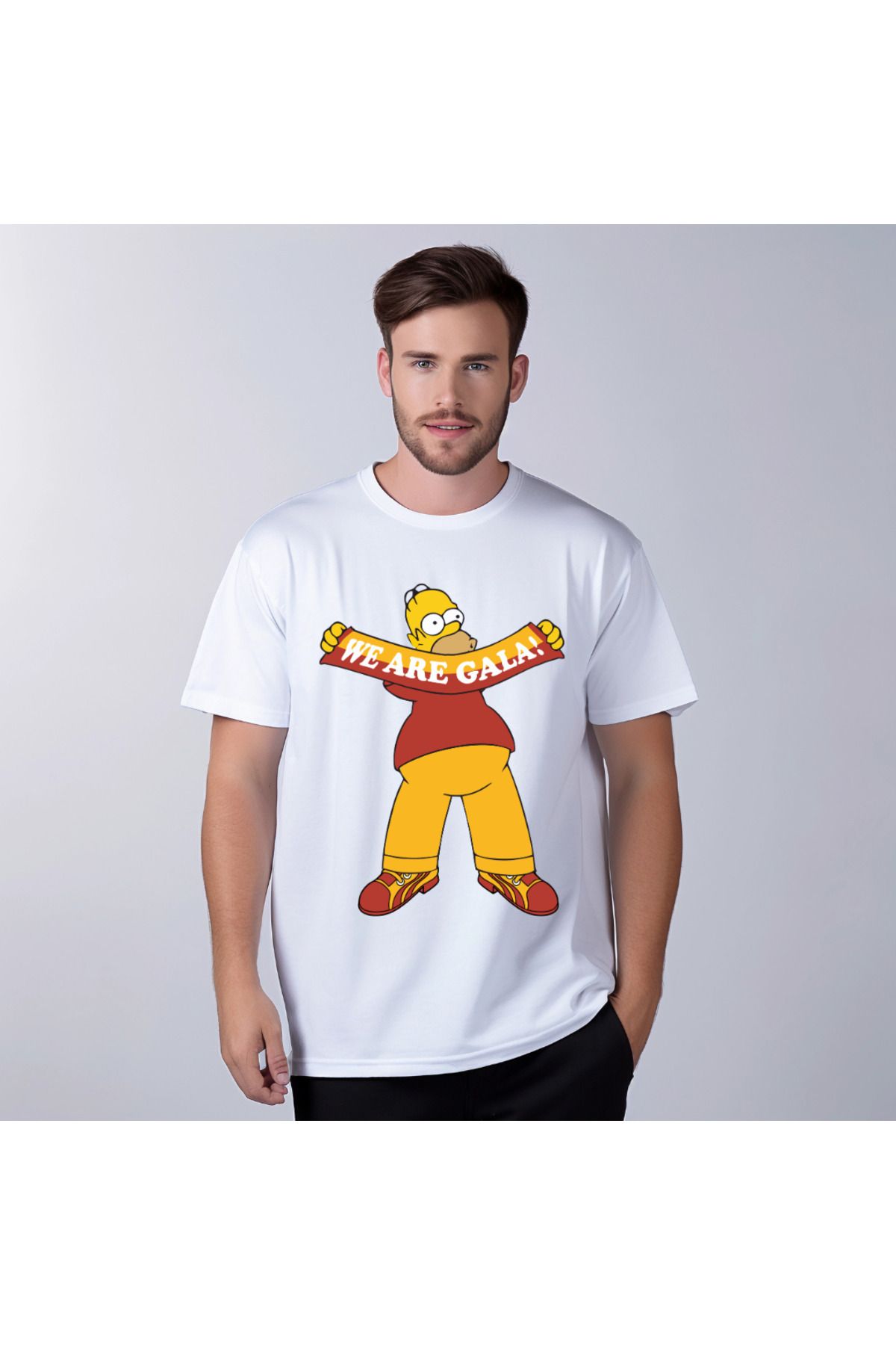 Gala Stile Simpson We Are Gala Baskılı Taraftar Erkek Tişört