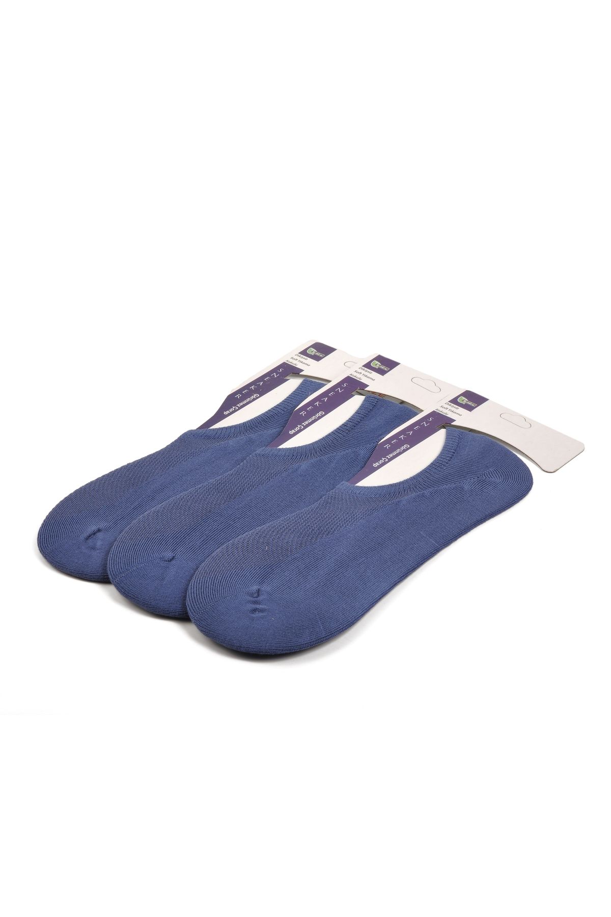Aspor İndigo Mavi Unisex Çorap 3 lü Babet Çorap