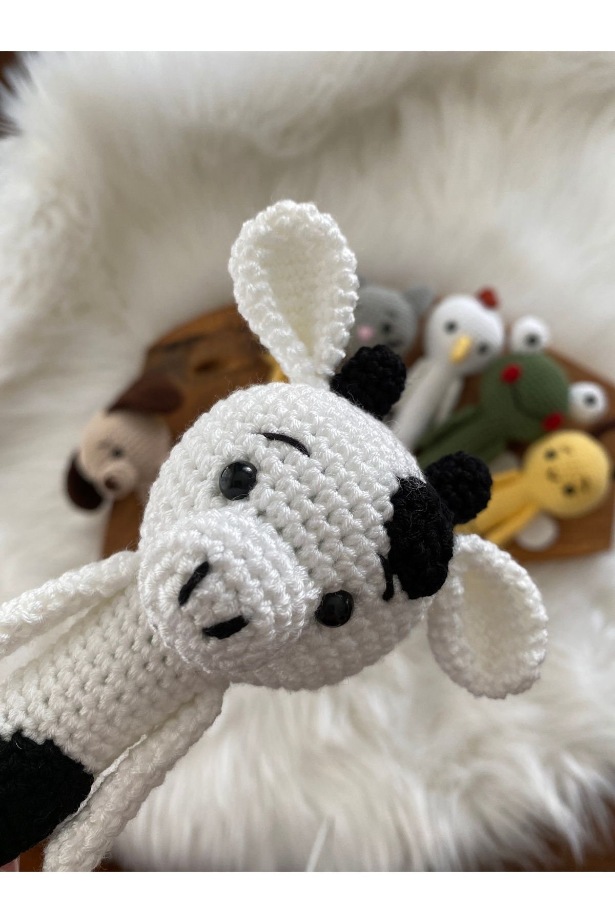 yucin Bebek çıngırak ,hayvan tanıma,minik oyuncak,Amigurumi oyuncak inek