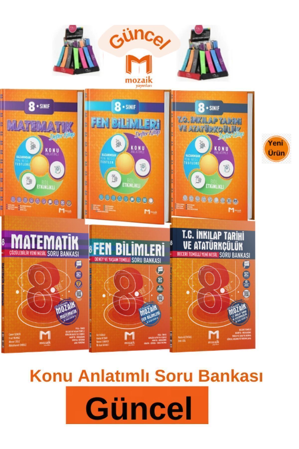Marsis Yayınları Mozaik 8.Sınıf Fen-Mat-İnk.Tarihi Konu Anlatım Etkinlikli Defter Kitap-Soru Bankası Seti+Kalemlik