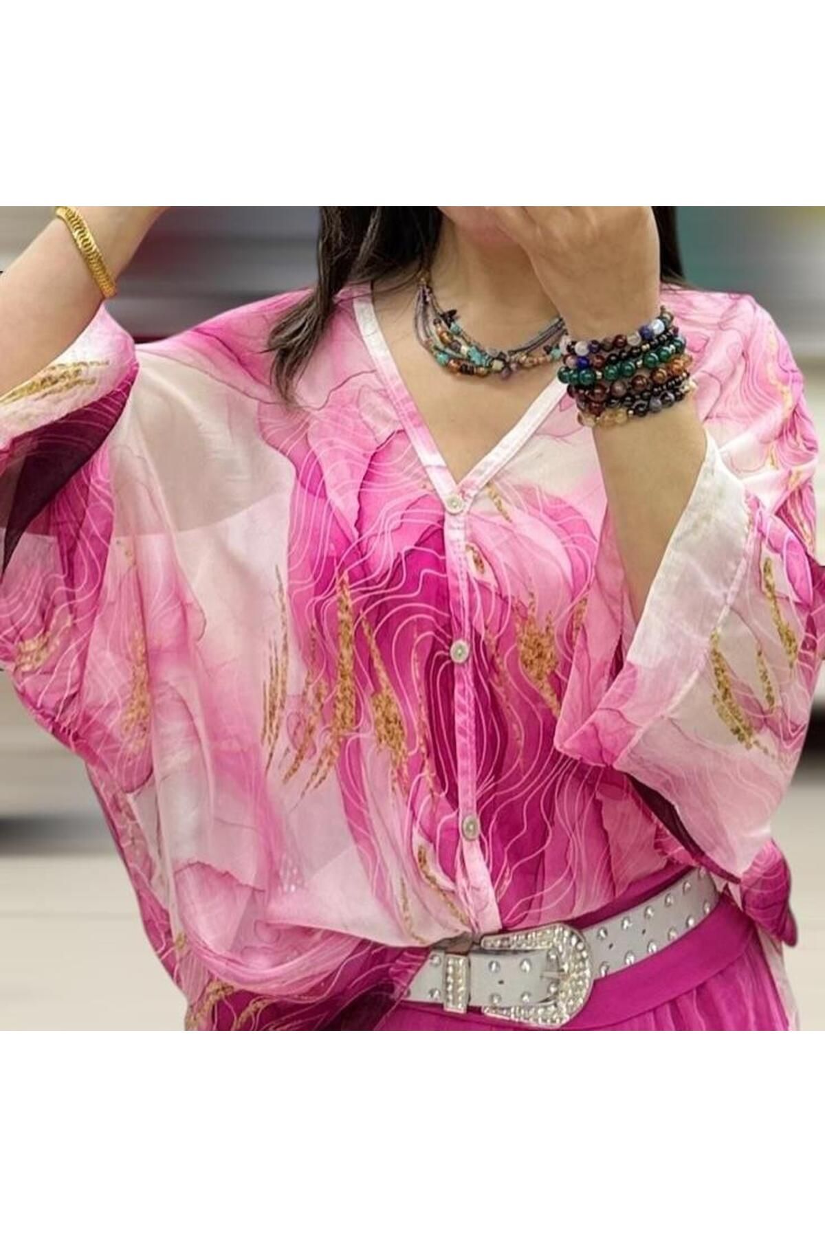 Hanımefendi Butik İtalyan İpek Takım - FUŞYA