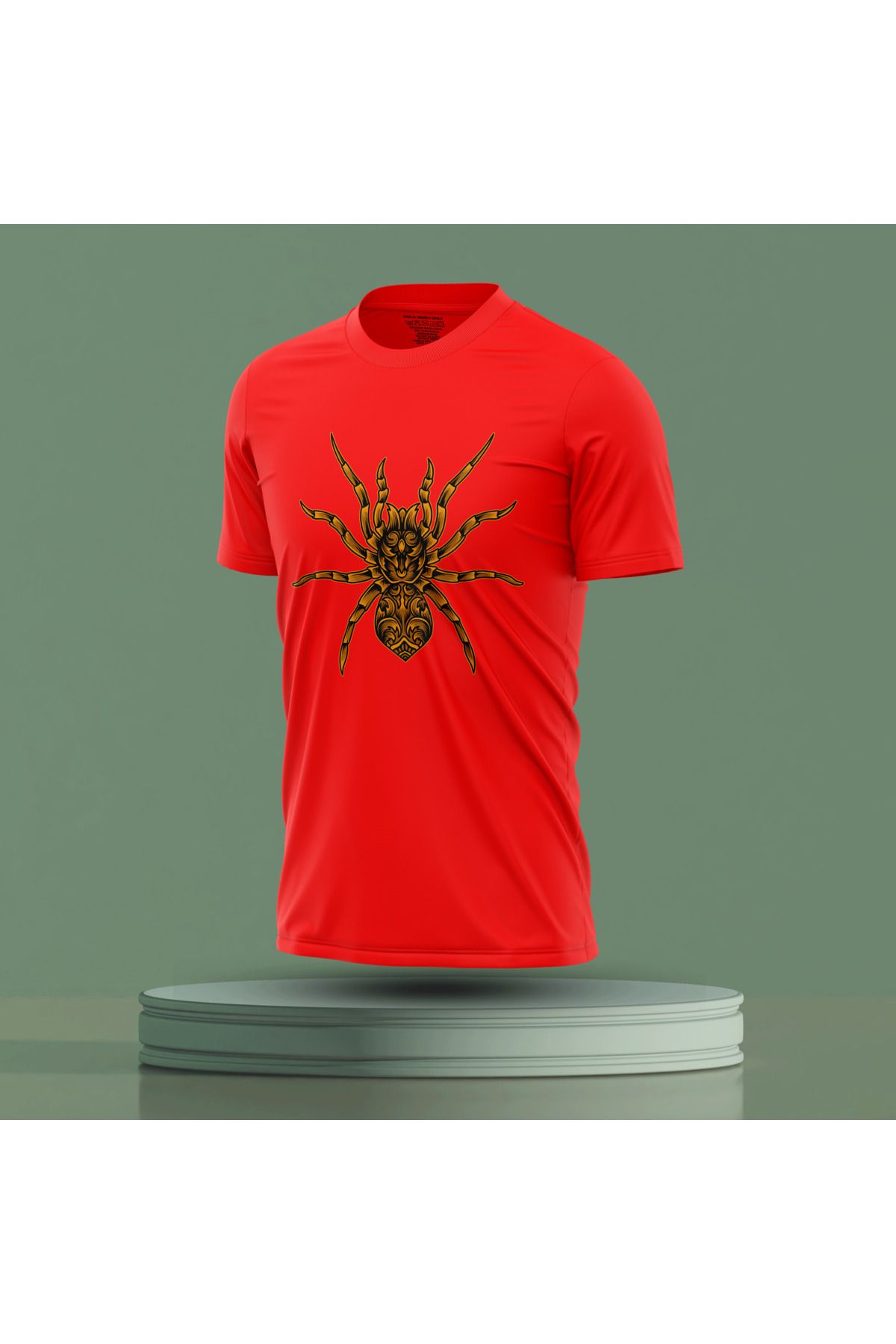 Bulvar Lee Erkek Sıfır Yaka Örümcek Baskılı Yazlık T-Shirt