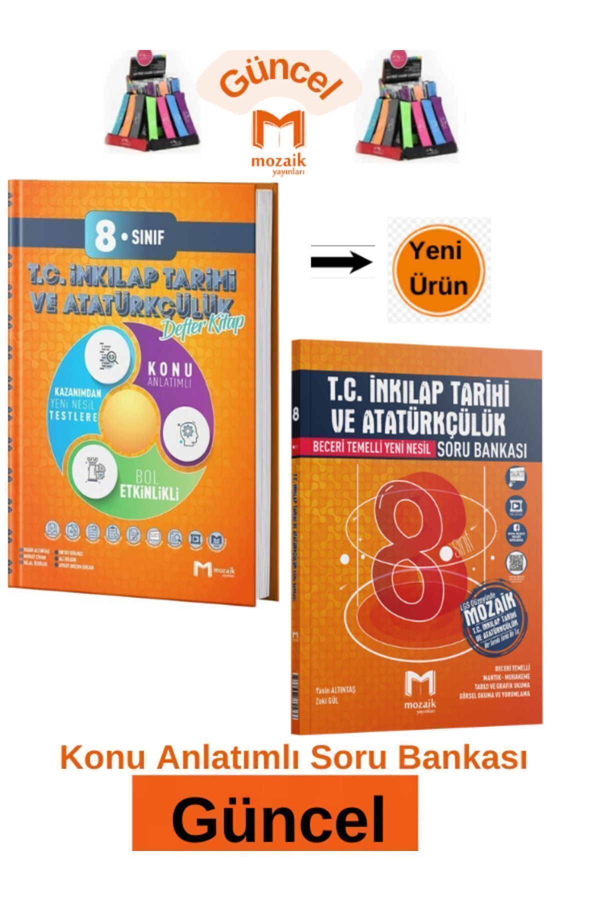 Marsis Yayınları Mozaik 8.Sınıf İnk.Tarihi Bilgiler Konu Anlatım Etkinlikli Defter Kitap-Soru Bankası Seti+Kalemlik