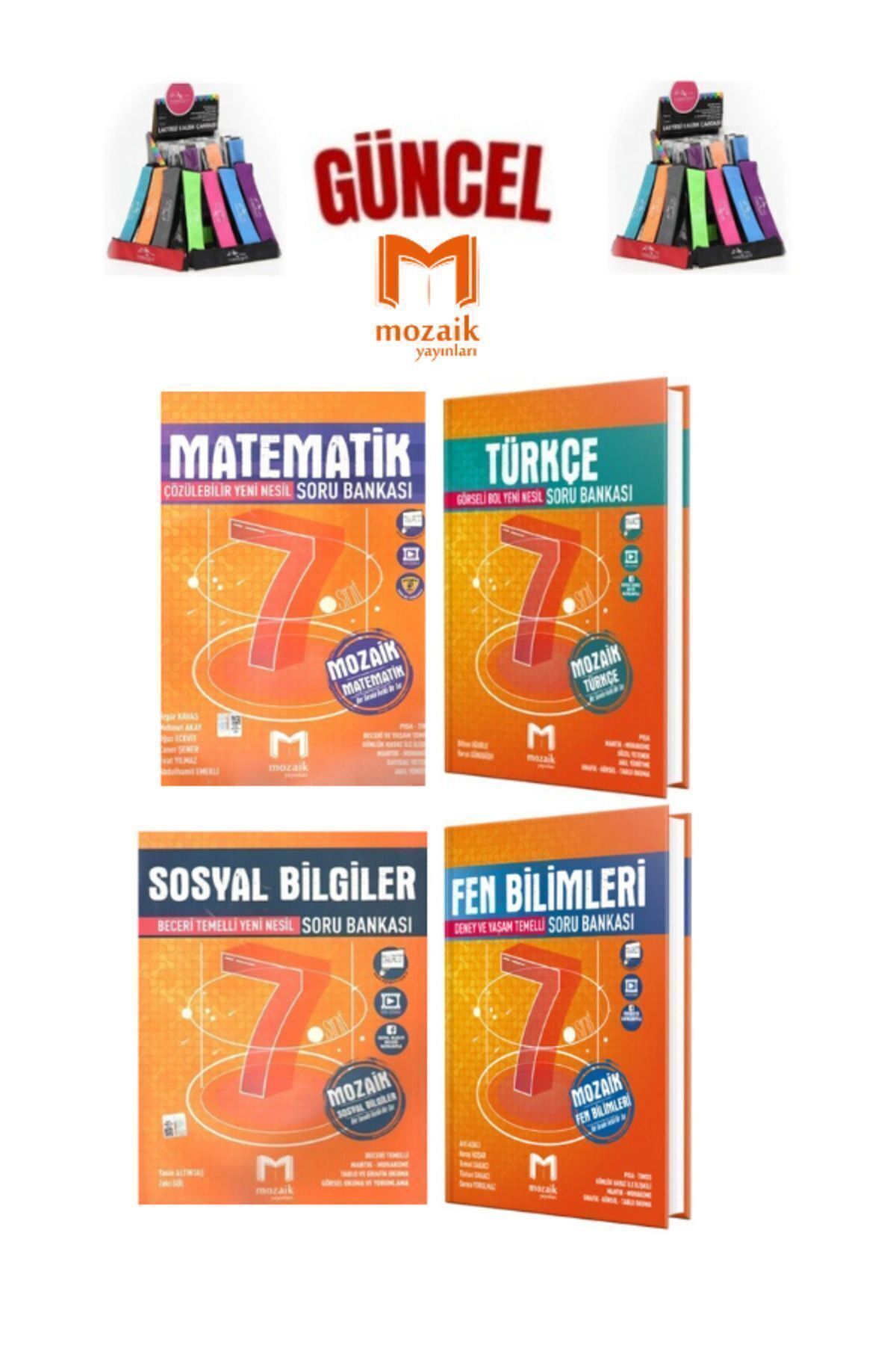 Marsis Yayınları Mozaik 7.Sınıf Matematik-Türkçe-Sosyal-Fen Video Çözümlü Soru Bankası Seti+Kalemlik