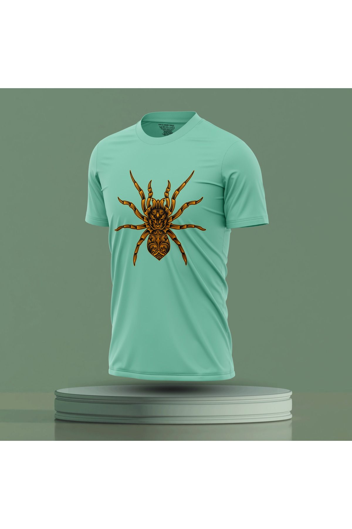 Bulvar Lee Erkek Sıfır Yaka Örümcek Baskılı Yazlık T-Shirt