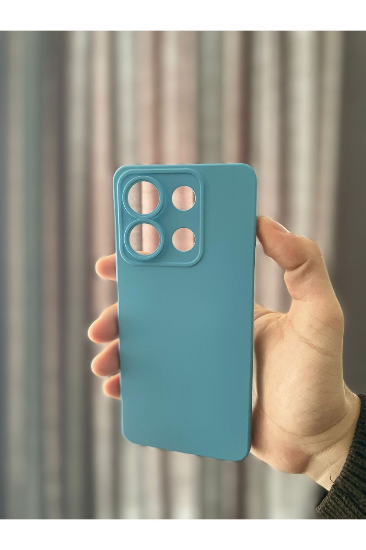 tak pratik Xiaomi Redmi Note 13 4G Mavi silikon telefon kılıfı