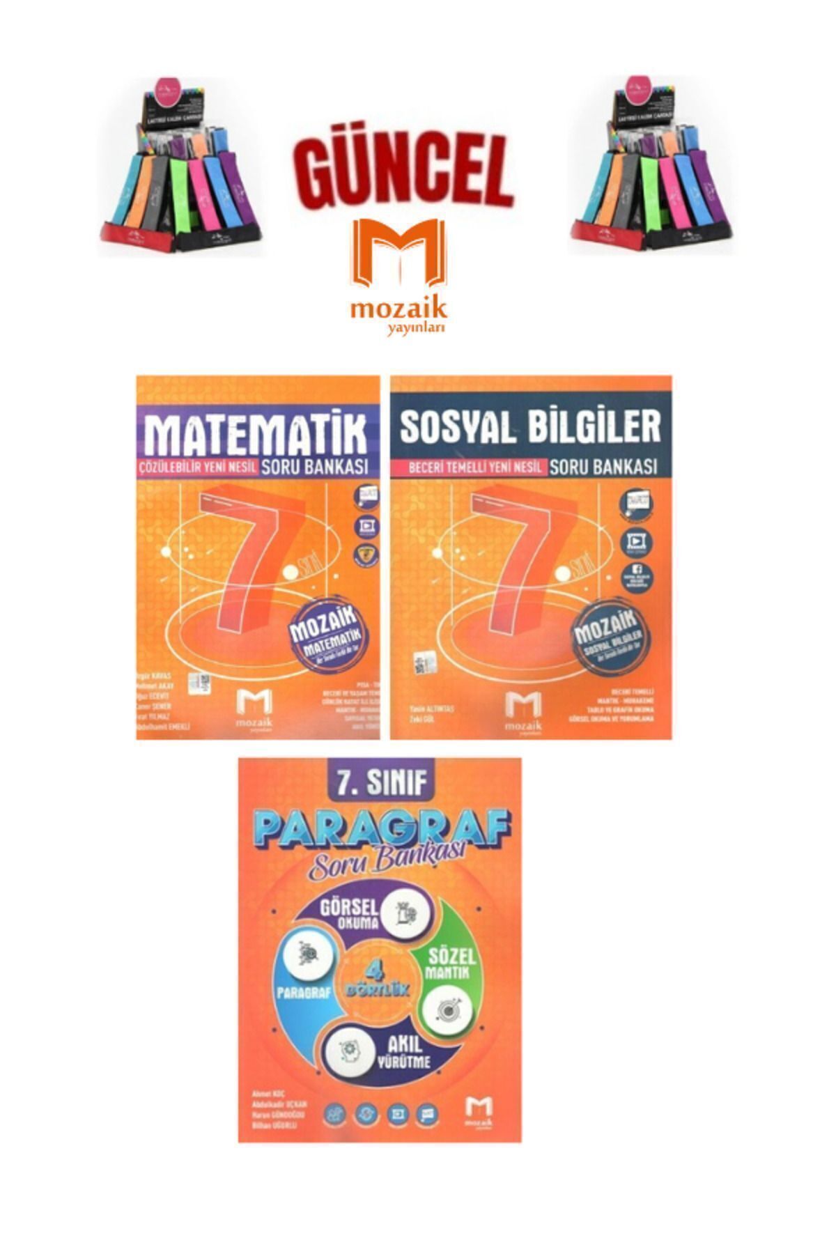 Marsis Yayınları Mozaik 7.Sınıf Matematik-Sosyal-Paragraf Video Çözümlü Soru Bankası Seti+Kalemlik