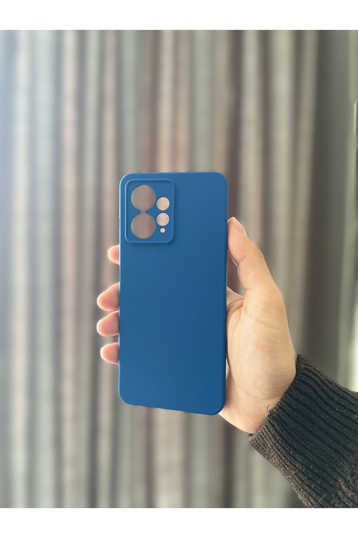 tak pratik Xiaomi Redmi Note 12 4G koyu mavi silikon telefon kılıfı