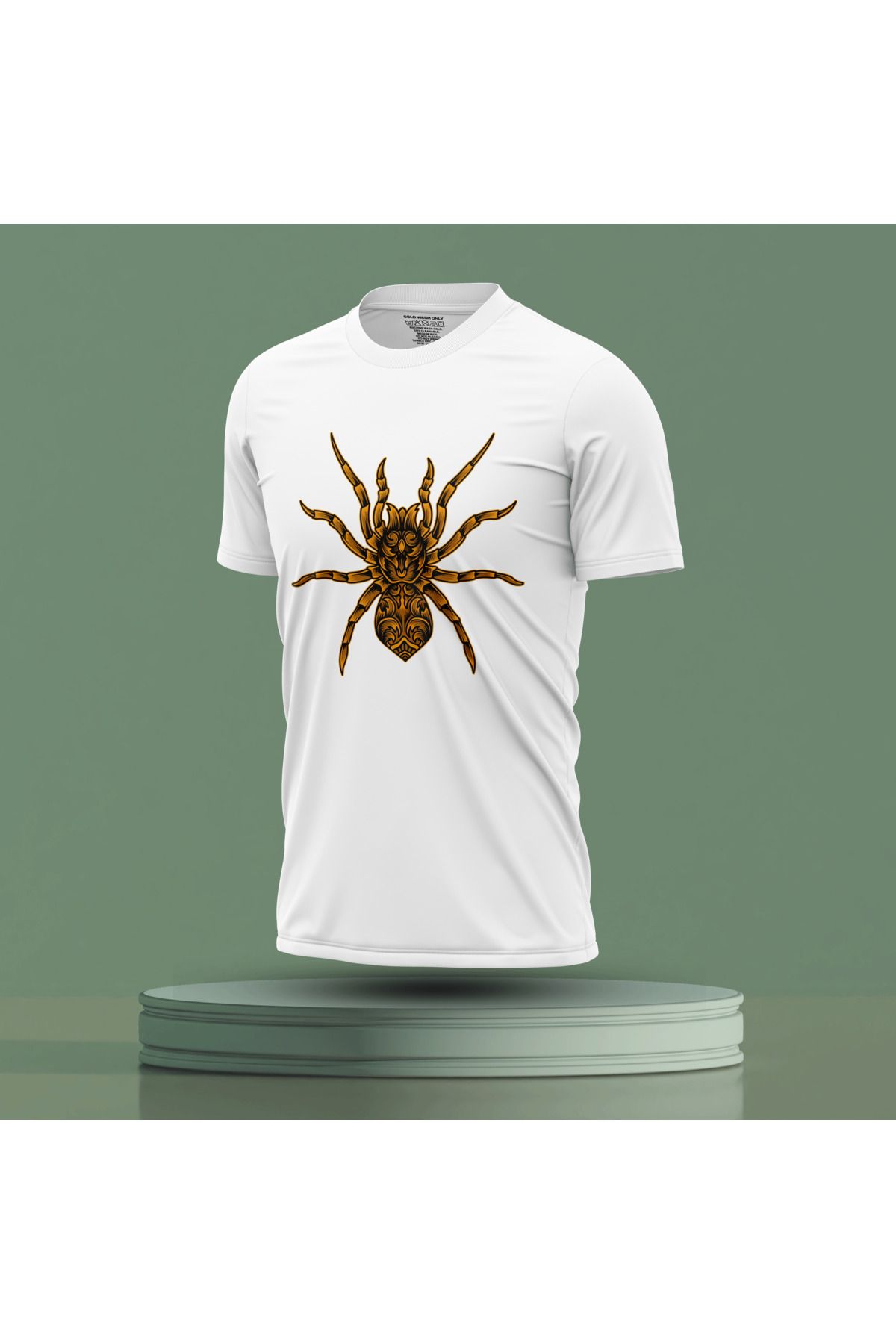 Bulvar Lee Erkek Sıfır Yaka Örümcek Baskılı Yazlık T-Shirt
