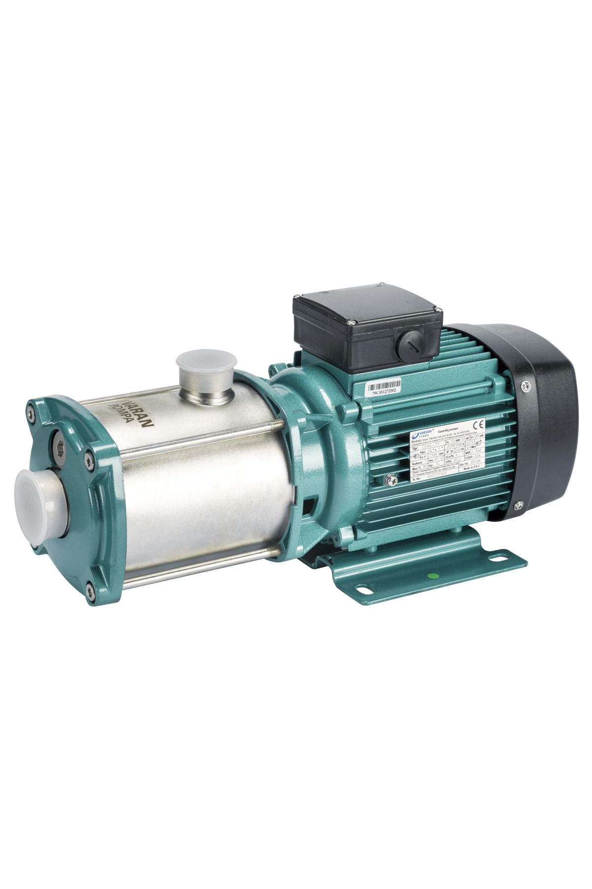 logipump Varan TEST5 Komple (AISI 316) Paslanmaz / Yatay Çok Kademeli Endüstriyel OEM Santrifüj Pompa (3 HP /