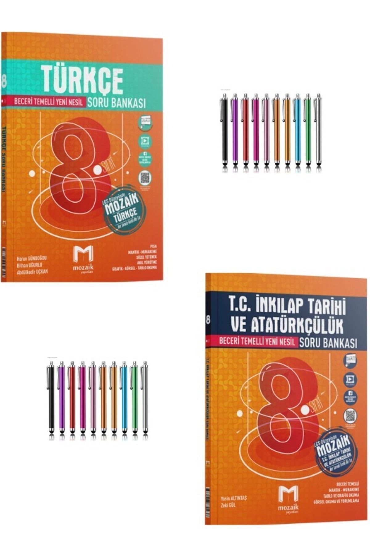 Marsis Yayınları Mozaik 8.Sınıf Türkçe-İnk.Tarihi Soru Bankası Seti+Dokunmatik Kalem