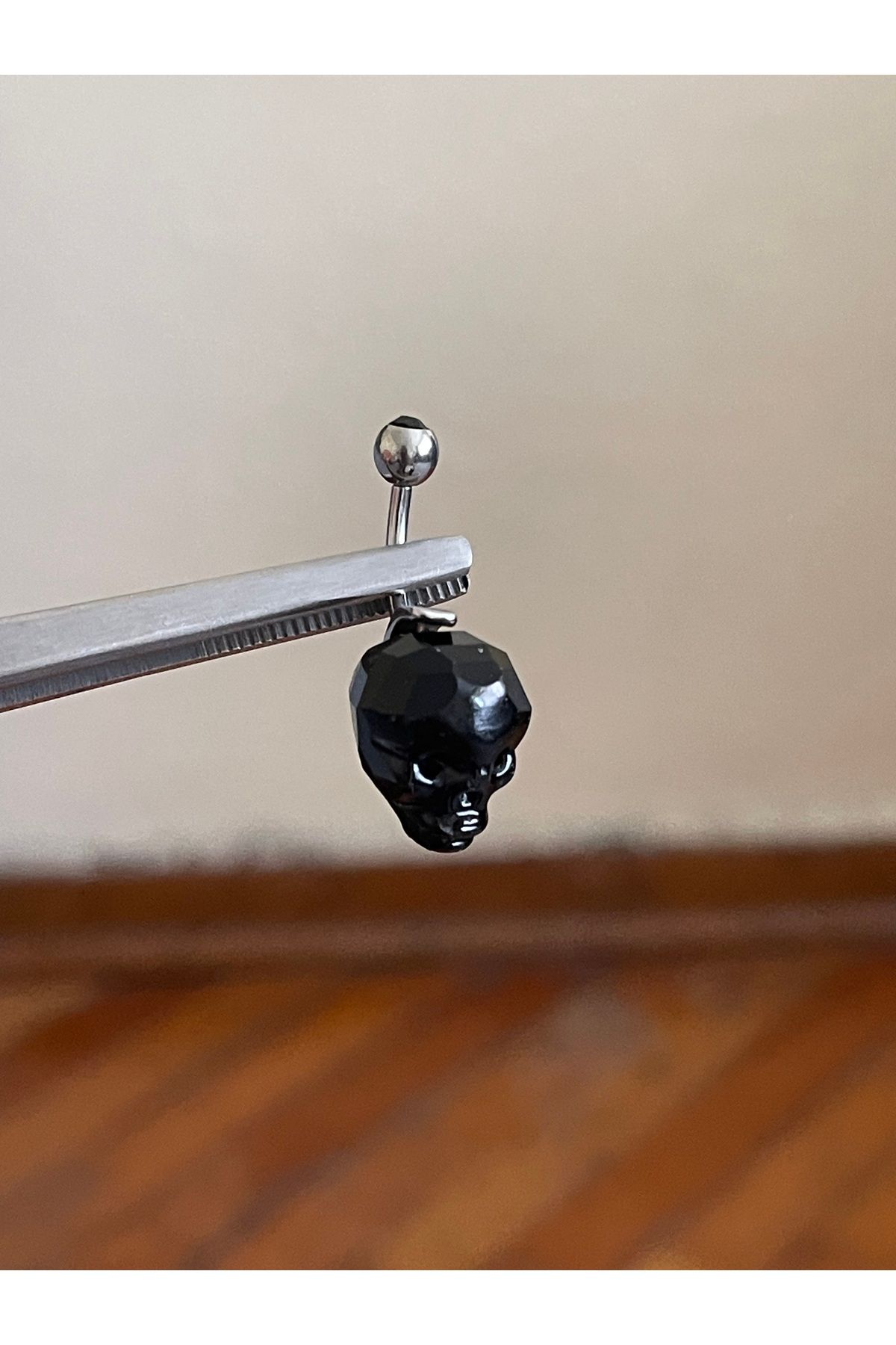 Rupen Kraft 316 L Cerrahi Çelik Kristal Kuru Kafa Piercing Göbek Piercingi