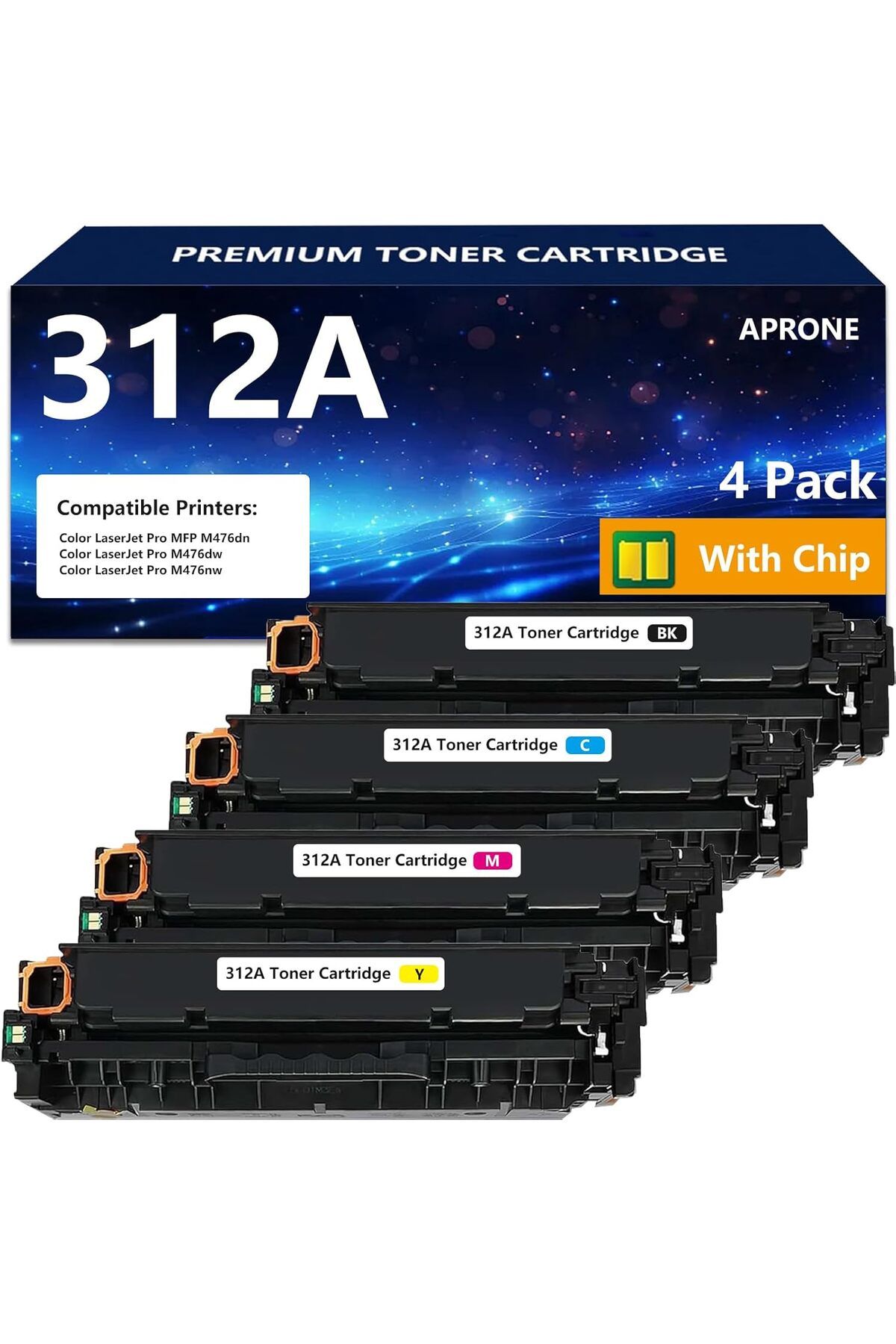 HP *YA-DE TONER*Toner MFP M476 Series M476dn M476dw M476nw Printer (Black, Cyan, Magenta, Yellow)