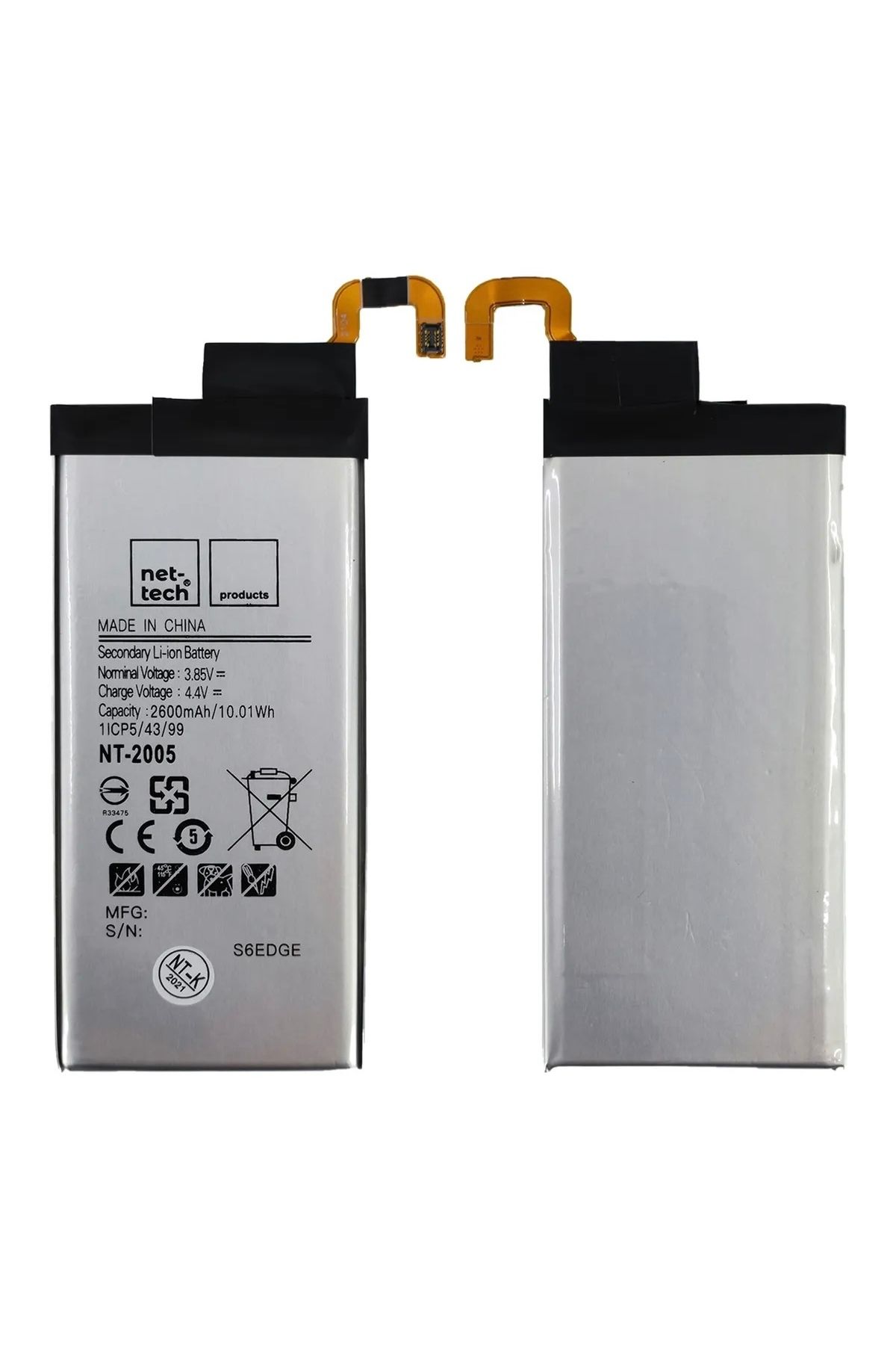 shop AZURTECH Samsung Galaxy G925 S6 Edge Uyumlu Nettech 2600 MAh Batarya