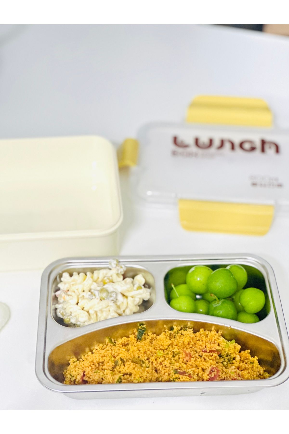 Kayra Stone-Food Transport Storage Container with 3 Compartments(Shipping Is Provided as Mixed) 6