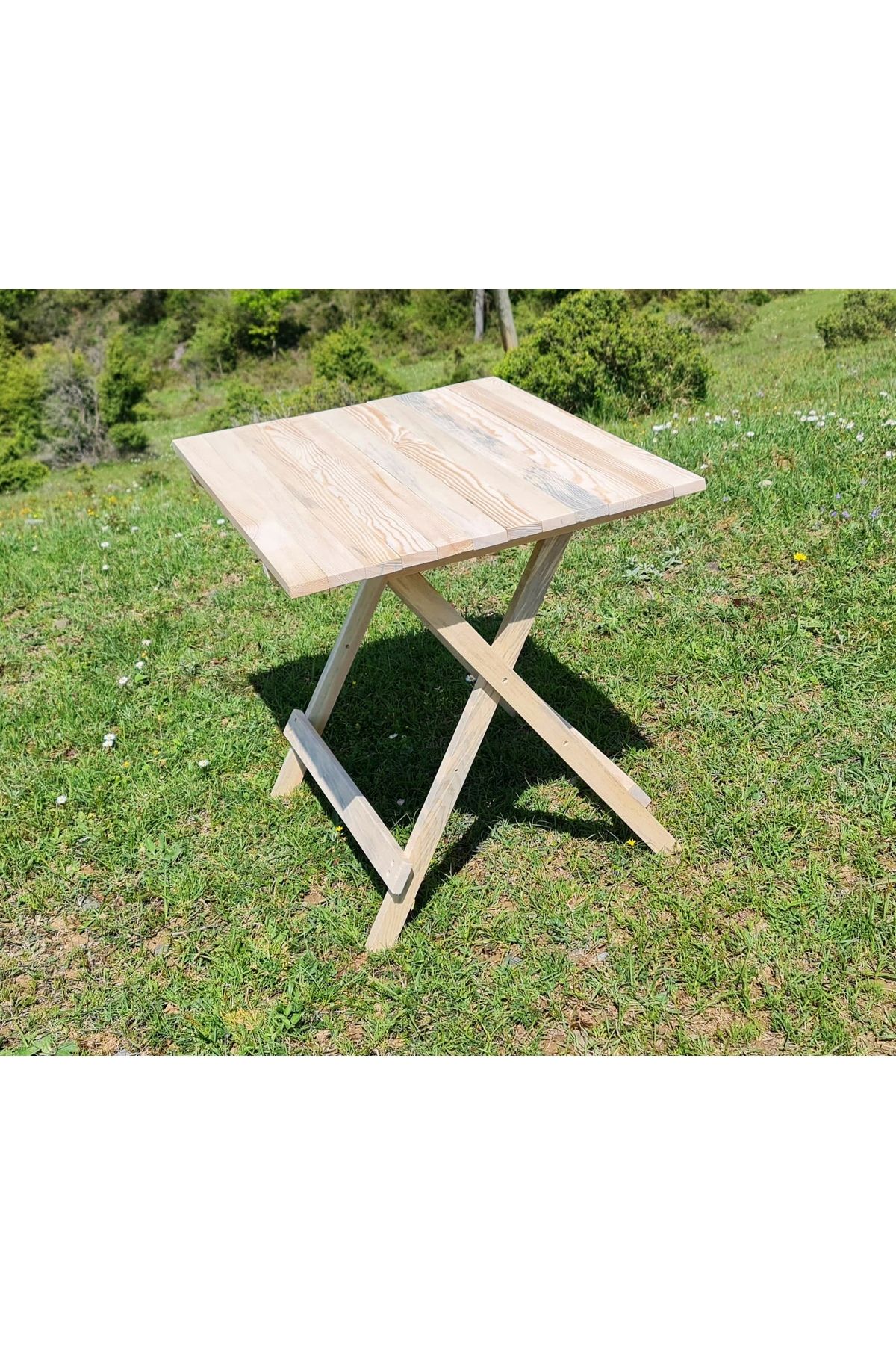 Metrik Ahşap Kamp ve piknik masası katlanır ahşap tasarım