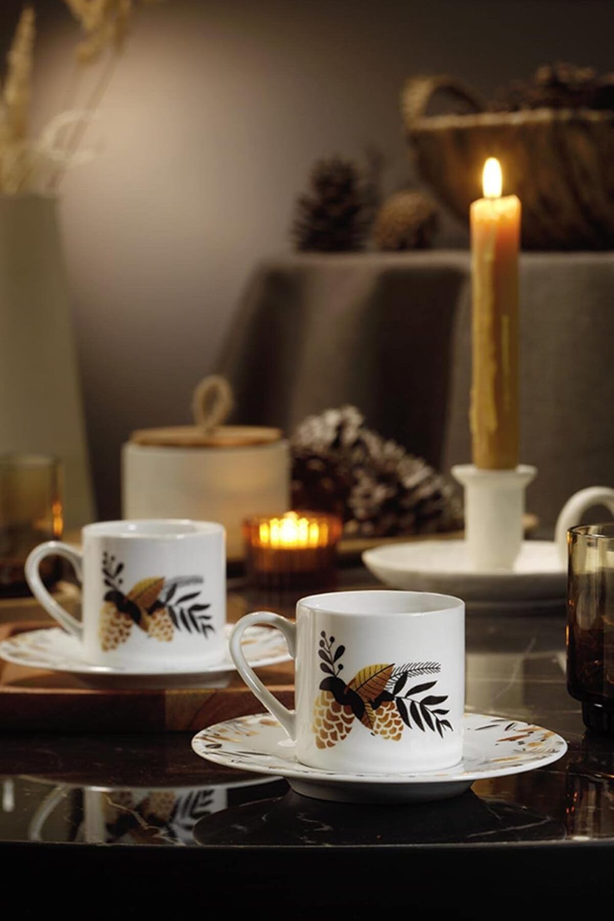 STOREMAX daiviolastore Porselen Rüya 11898 Desenli Kahve Fincan Takımı, 90 ml DLStore 990396