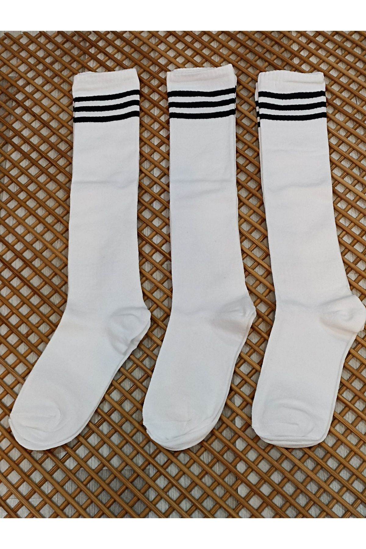 Rocks For Unisex 3 Çift Futbol Çorabı Uzun Tozluk Halı Saha Çorabı Pamuklu