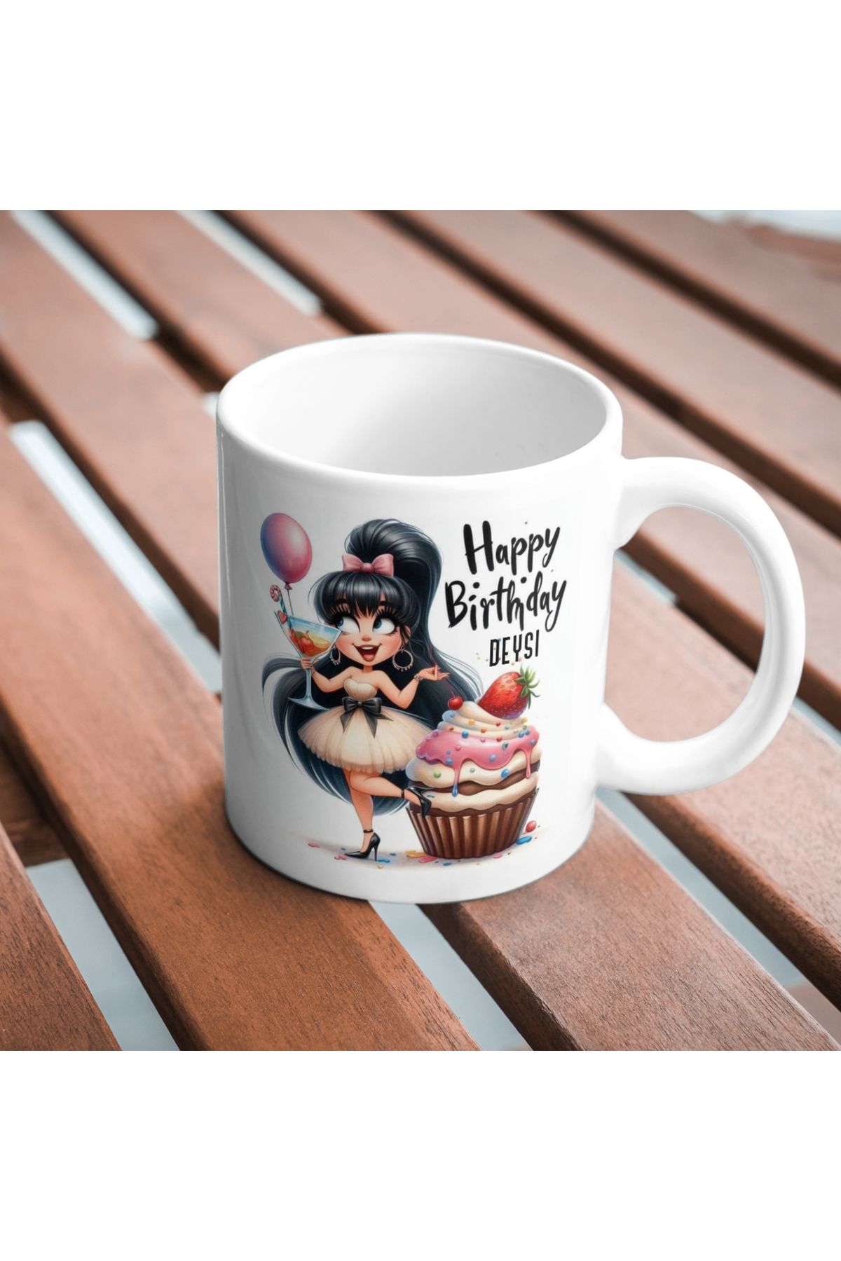 freyja design happy birthday doğum günü baskılı kupa bardak