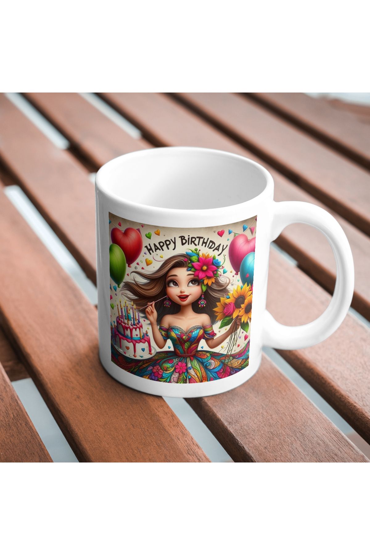 freyja design happy birthday doğum günü baskılı kupa bardak
