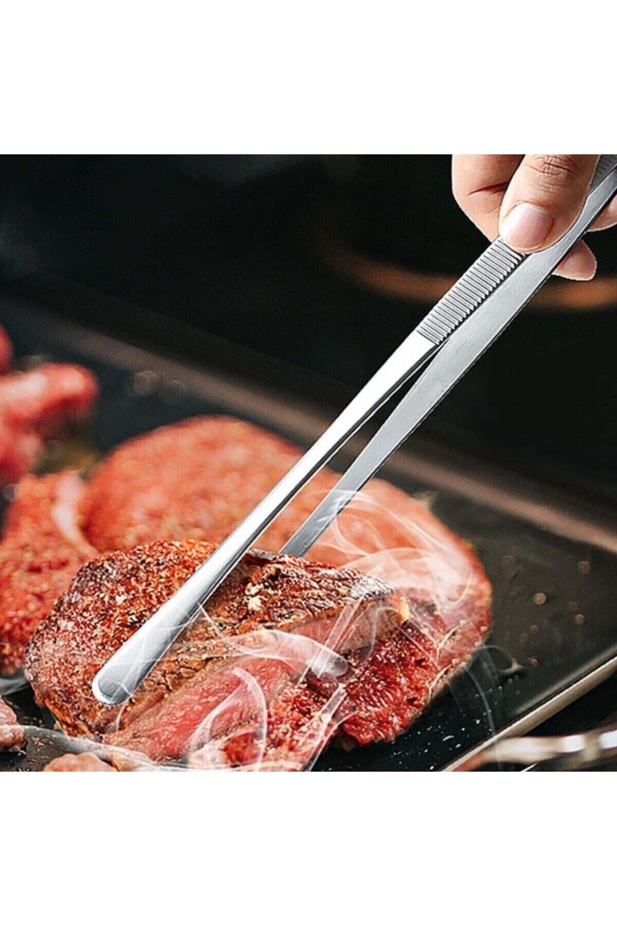 POEBGO FAMİLY'S Yiyecek Servis Maşası Air Fryer Master Chef Şef Cımbızı Et Kızartma Barbekü Aleti 30 Cm (5162)
