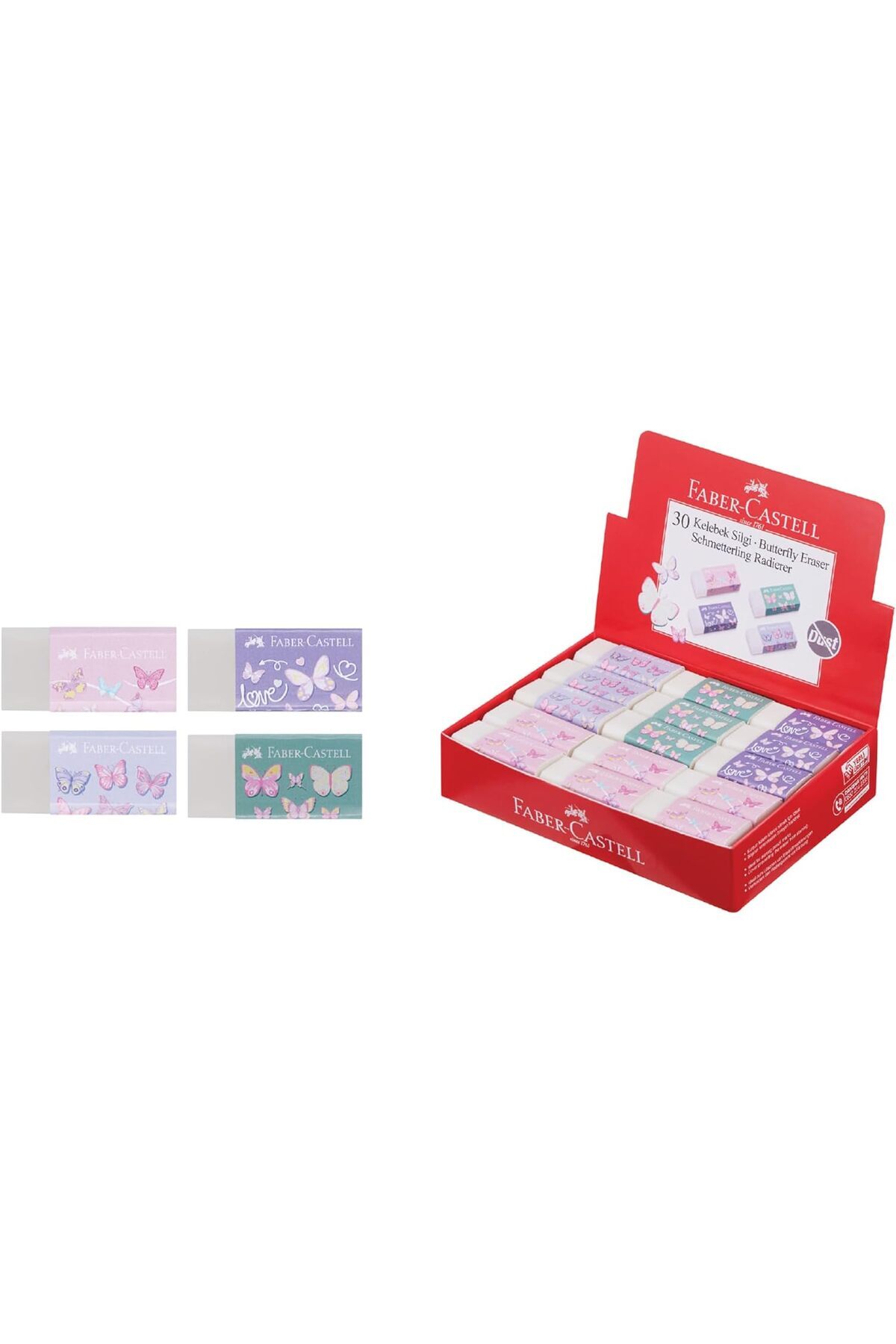 Yıldızan Kelebek Silgi, Dust-, 30x Asorti 1166718