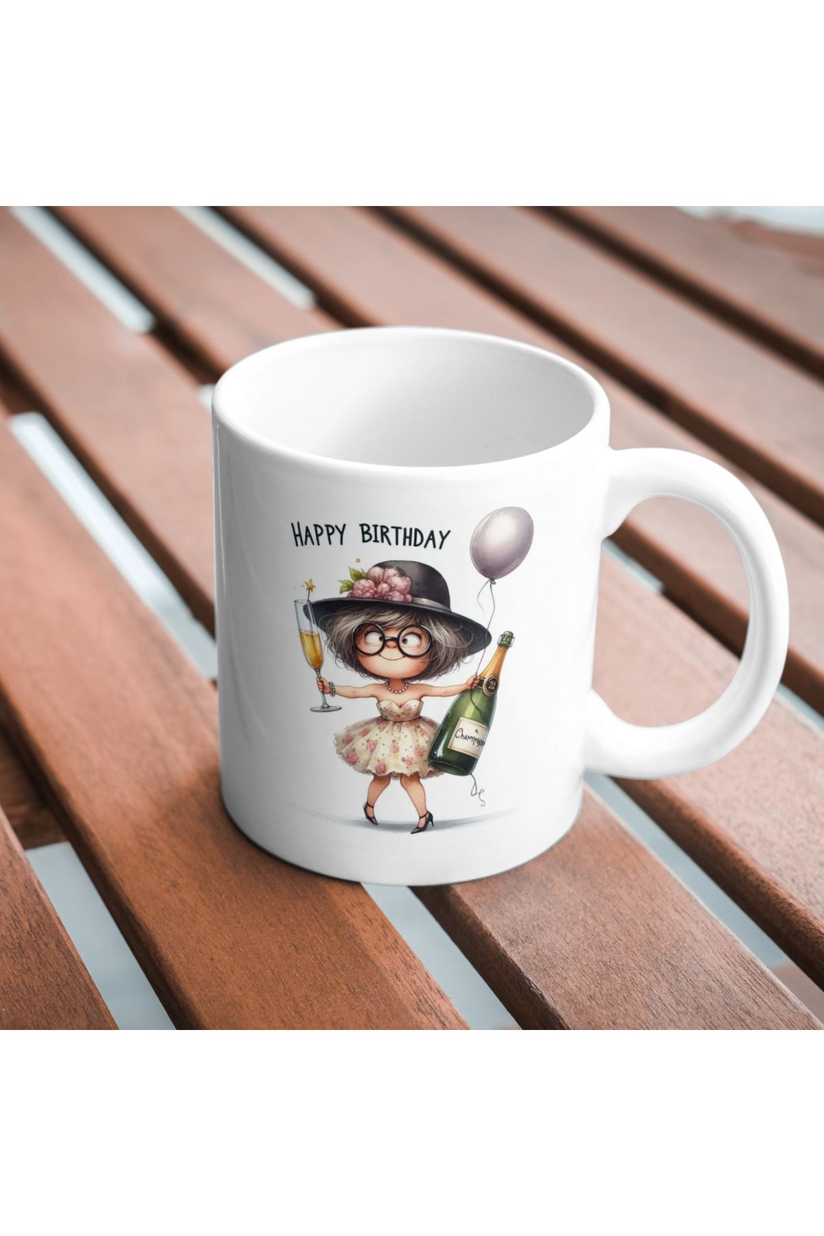 freyja design happy birthday doğum günü baskılı kupa bardak