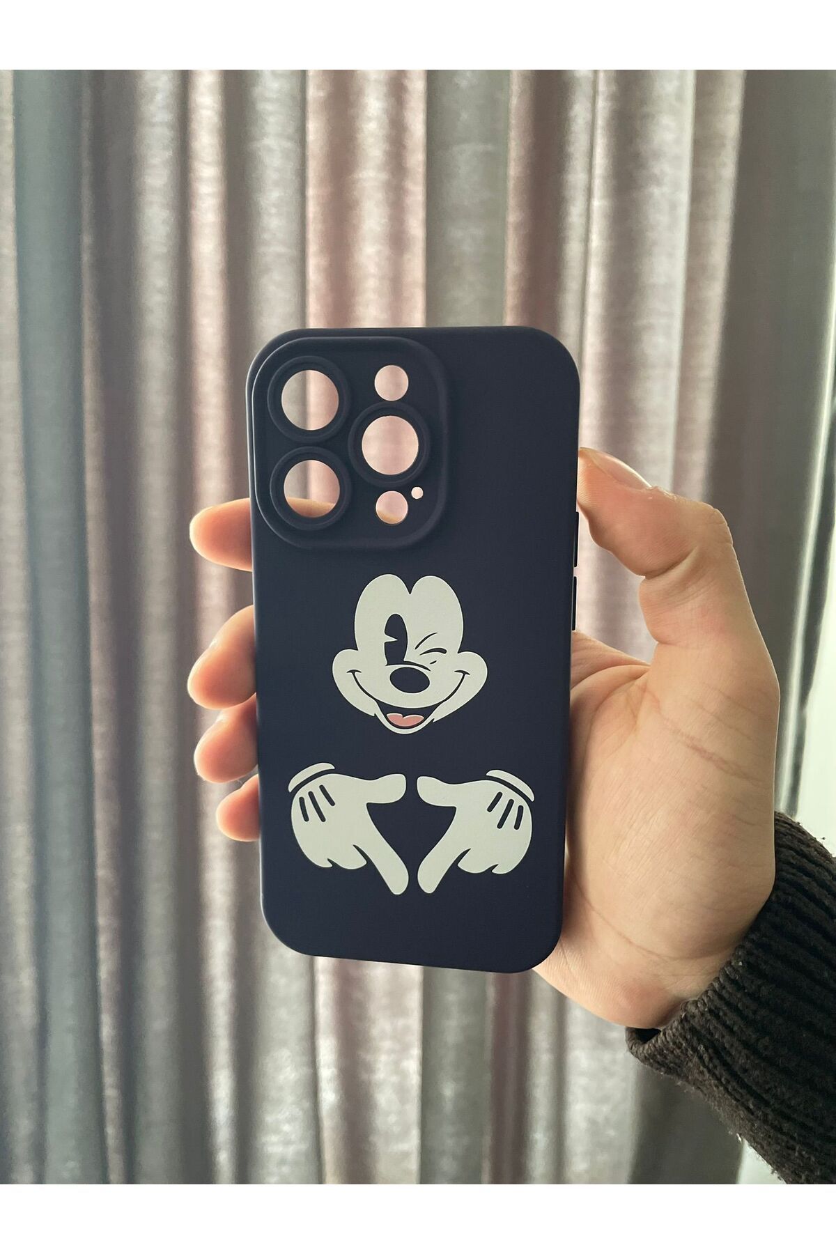 tak pratik İphone 14 Pro Uyumlu Mickey Mause Figürlü Silikon Kılıf