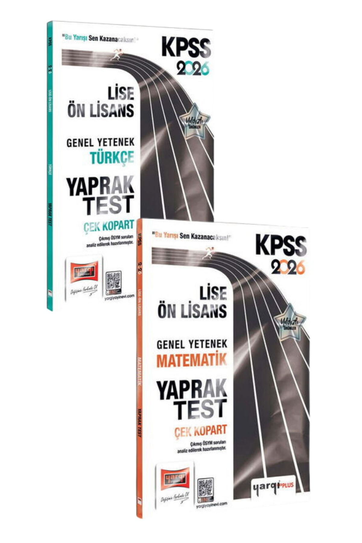 Yargı Yayınları 2026 KPSS Lise-Ön Lisans Genel Yetenek Türkçe+Matematik Çek Kopart Yaprak Test-2 KİTAP-SET