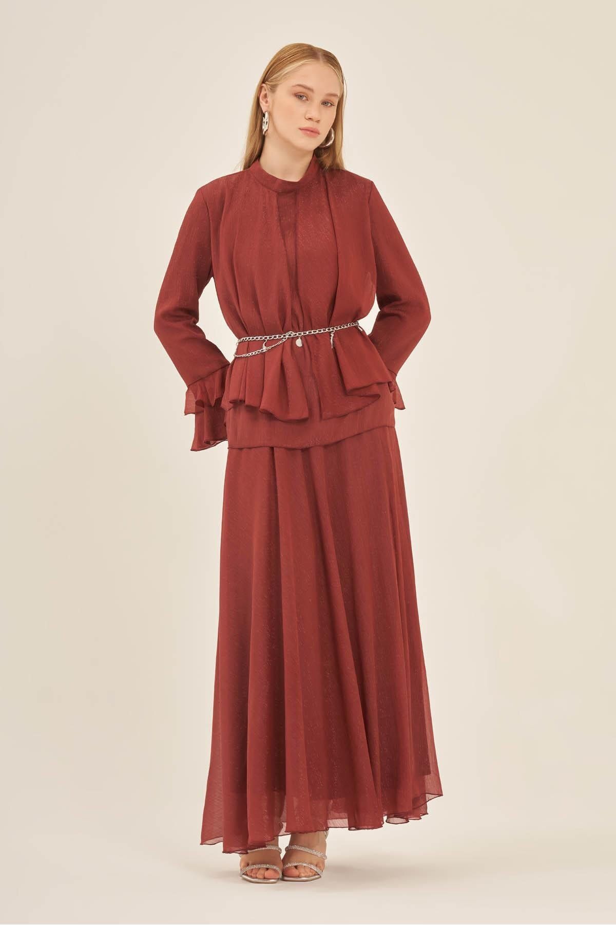 FTZ WOMEN Ftz Kadın Simli Takım Bordo 31142