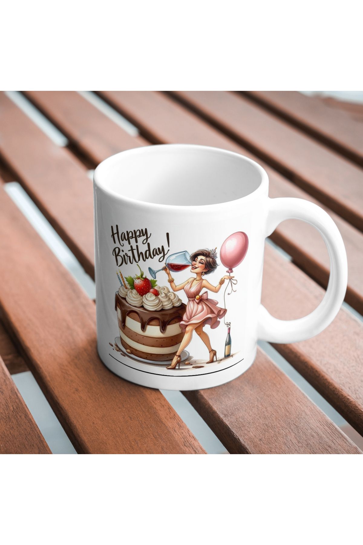 freyja design happy birthday doğum günü baskılı kupa bardak
