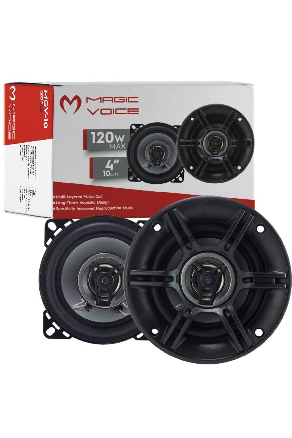 POEBGO FAMİLY'S 10 CM 120 WATT KAPAKLI TWEETERLI HOPARLÖR (2Lİ TAKIM) (5162)