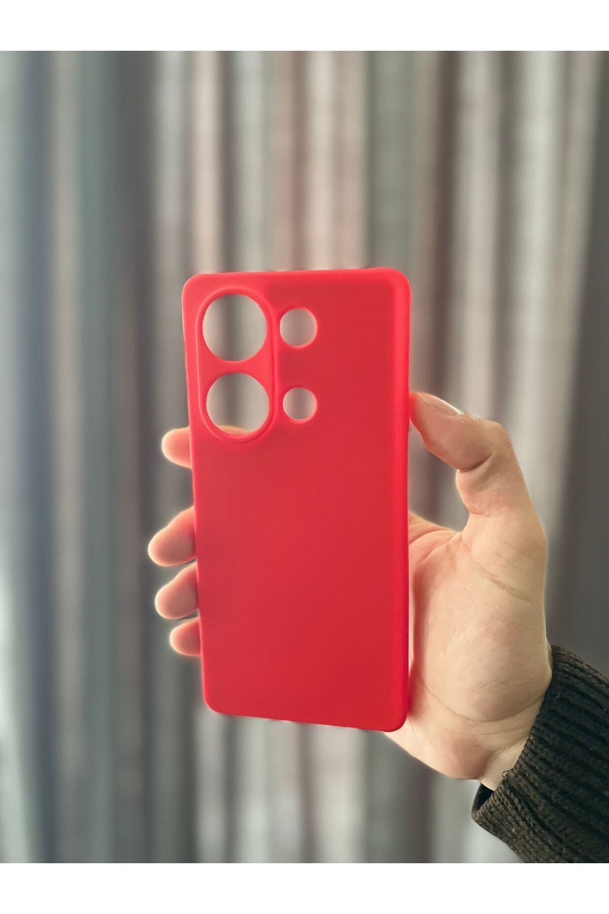 tak pratik Xiaomi Redmi Note 13 Pro 4G Kırmızı silikon telefon kılıfı