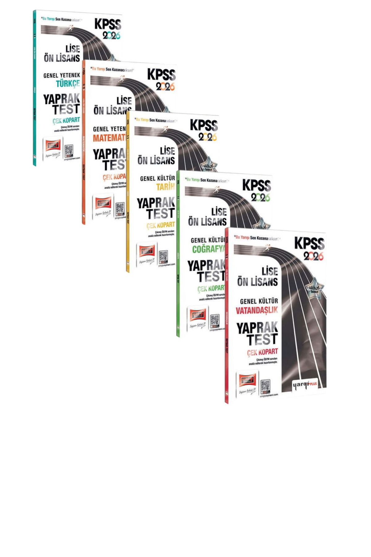 Yargı Yayınları KPSS Lise-Ön Lisans Genel Yetenek Türkçe+Matematik+Tarih+Coğ+Vat Çek Kopart Yaprak Test-5 KİTAP-SET