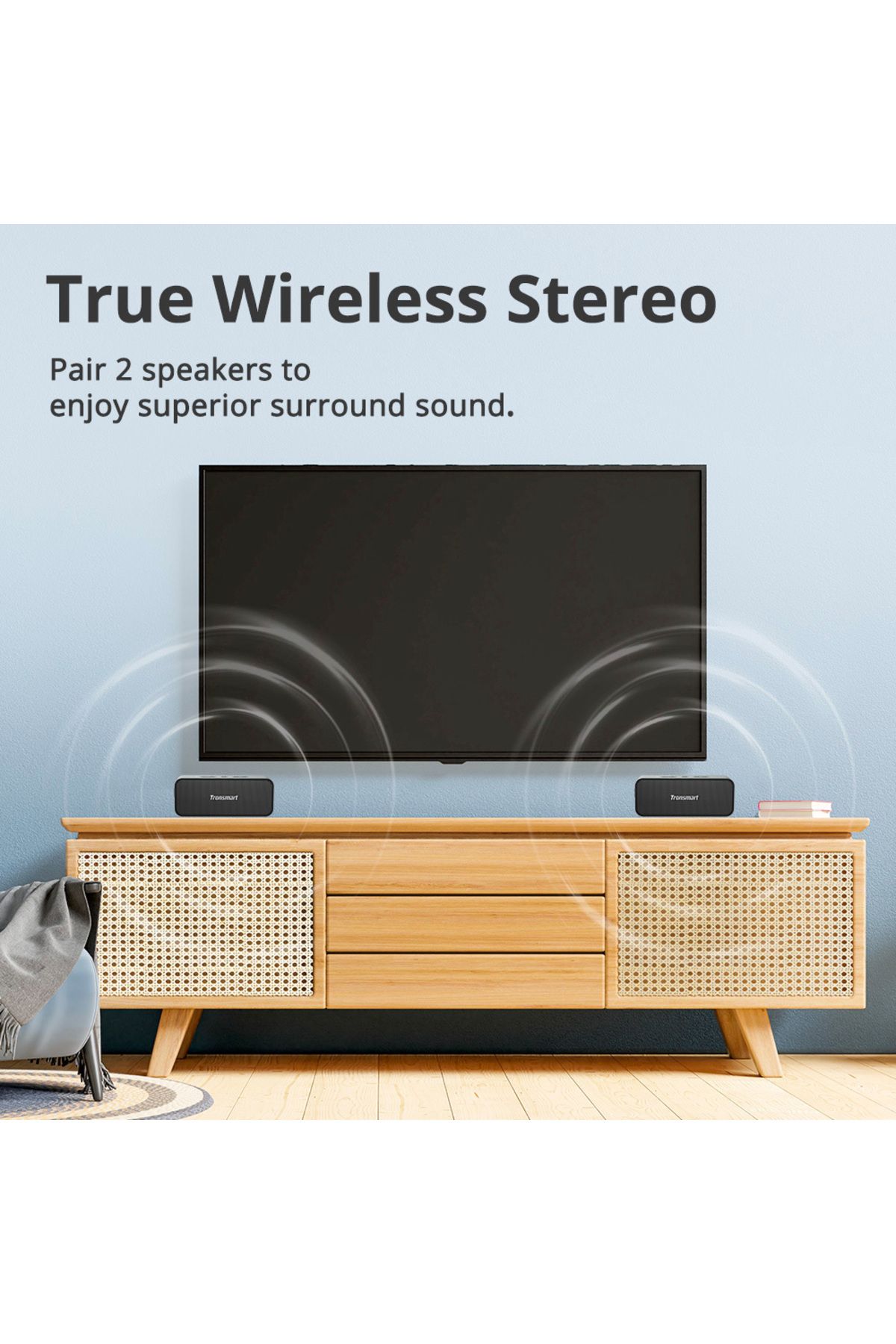 Tronsmart-ترونسمارت T2 بلس، مكبر صوت محمول مقاوم للماء بتقنية البلوتوث، يدوم 24 ساعة، مقاوم للماء بتصنيف IPX7، مزود بميكروفون مدمج - أسود 6