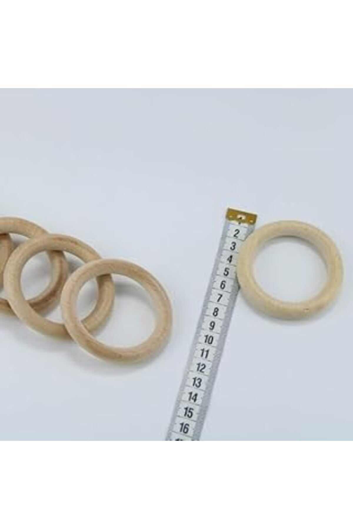 Pazarcan Benim Marifetlerim - Naturel Ahşap Halka 7 Cm 5 Adet