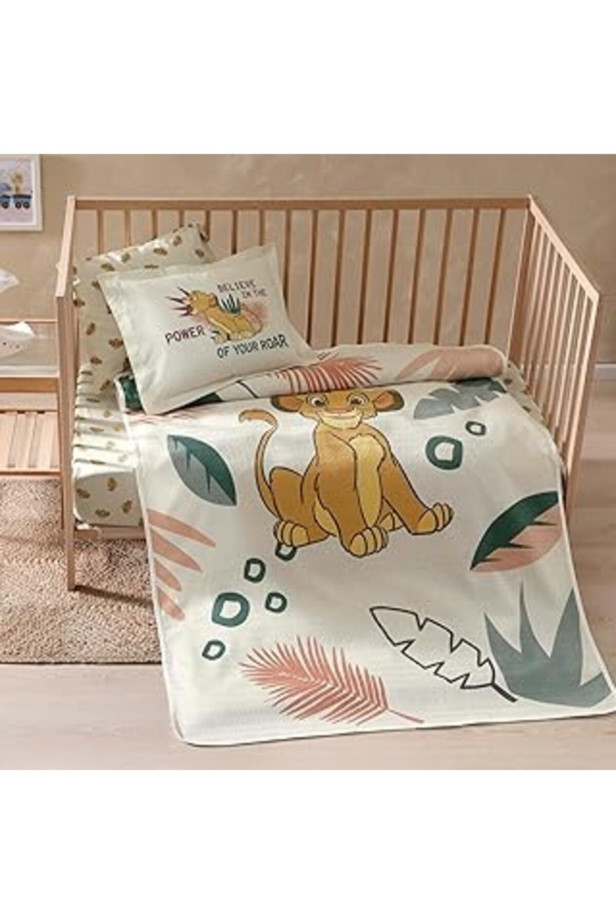 DENİZBİLİŞİM Taç Disney Lion King Power Lisanslı Karakter Baskılı%100 Pamuk Pike Takımı, Çok Renkli, Küçük Tek K