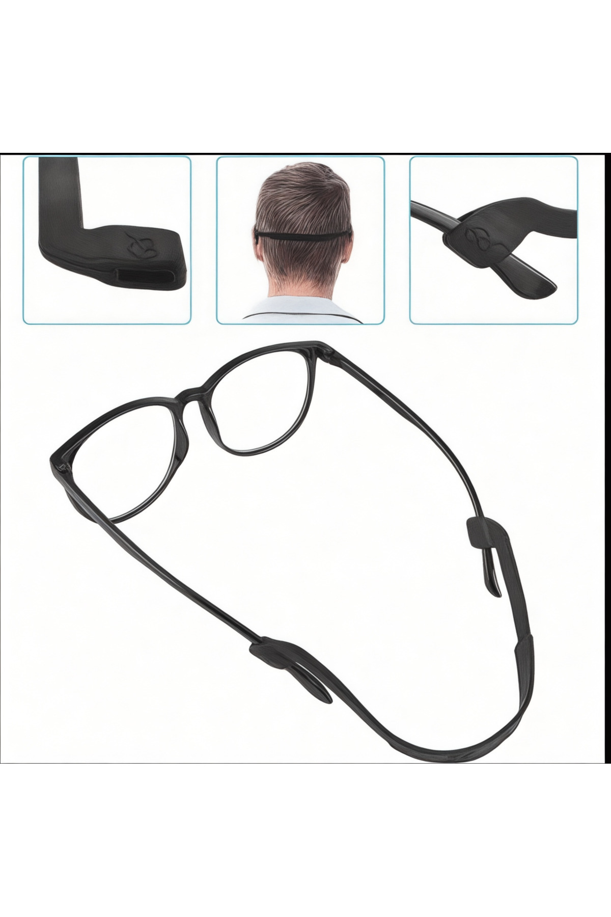 VENTİ VENTİSCA Silikon Gözlük Kayışı Spor ve Günlük Kullanım İçin Rahat Ergonomik Tasarım