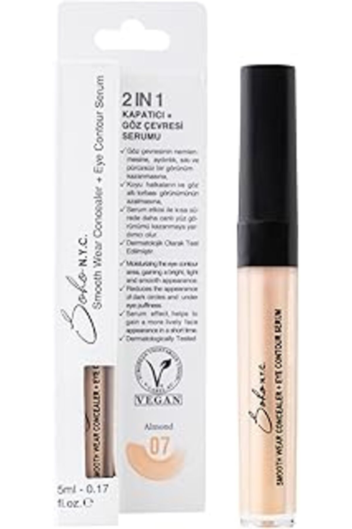 Mu Art Ahşap Soho N.Y.C. Göz Altı Morluk Ve Torba İçin Serum Ve Kapatıcı 5 Ml- No:7 Almond