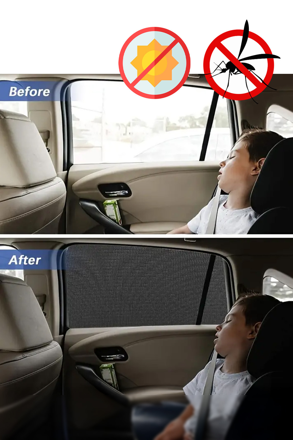 FIESSE Arka Yan Cam Güneşlik Güneş Koruma Gölgelik Sineklik Perde fotoğrafı 4 (önizleme)