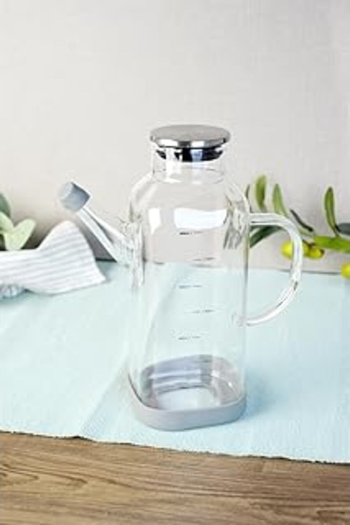 Pazarcan Paçi 800 Ml Metal Kapaklı Borosilikat Cam Kare Yağlık